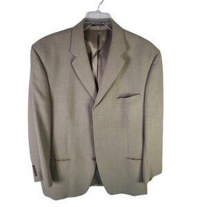 Dkny Blazer Jackets Shawl Neck Long Sleeve Front Pockets Solid Tan Mens Size 44R